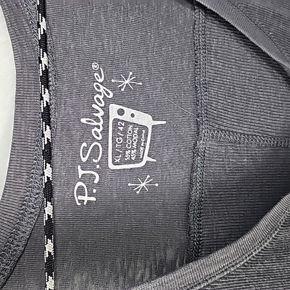 P.J. Salvage Womens Ribbed Pajama Sleep Tank Top, Grey Size Xl - Picture 3 of 6